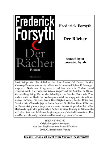 Frederick Forsyth: Der Rächer (German language, 2003, C. Bertelsmann)