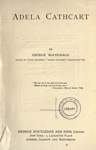 George MacDonald: Adela Catheart (1882, G. Munro)