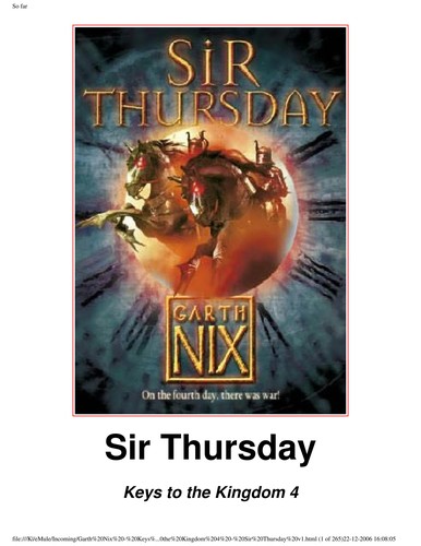 Garth Nix: Sir Thursday (2006, HarperCollins Children's)