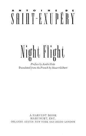 Antoine de Saint-Exupéry: Night Flight