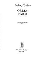 Anthony Trollope, Skilton: Orley farm (Hardcover, 1993, Trollope Society)