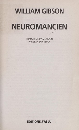 William Gibson: Neuromancien (French language, 1985, J'ai Lu)