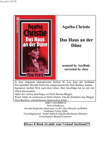 Agatha Christie: Das Haus an der Düne = Peril at end house (German language, 1979, Wilhelm Goldmann)