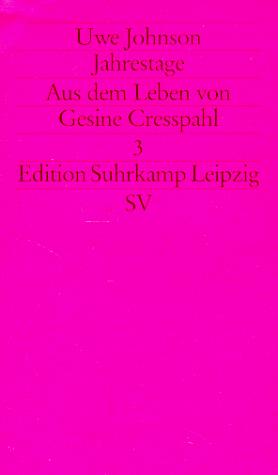 Uwe Johnson: Jahrestage III. Aus dem Leben von Gesine Cresspahl. (Paperback, German language, 1993, Suhrkamp)