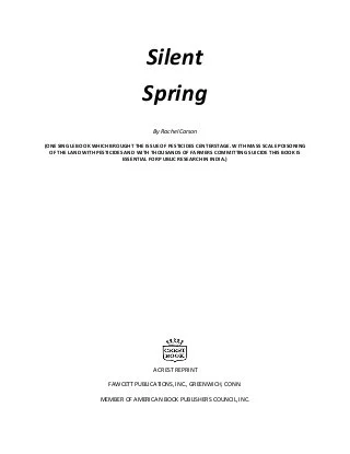 Rachel Carson: Silent Spring (1987, Houghton Mifflin Co.)