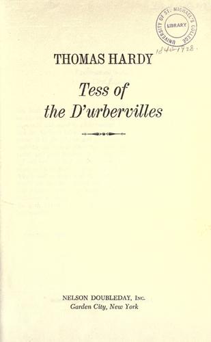 Thomas Hardy: Tess of the D'Urbervilles. (1913, Nelson Doubleday)