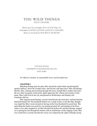 Dave Eggers, Dave Eggers: The wild things (2010, Vintage Books)