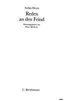 Stefan Heym: Reden an den Feind (German language, 1986, C. Bertelsmann)