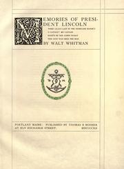 Walt Whitman: Leaves of Grass (1912, T.B. Mosher)