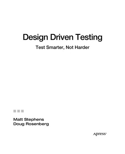 Matt Stephens: Design Driven Testing (EBook, 2010, Matt Stephens, Doug Rosenberg)