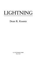 Dean Koontz: Lightning (1988, Putnam)