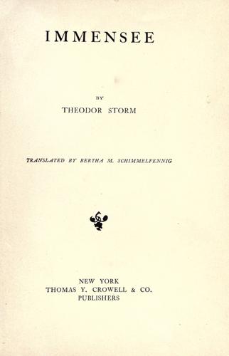 Theodor Storm: Immensee (1902, T. Y. Crowell & co.)