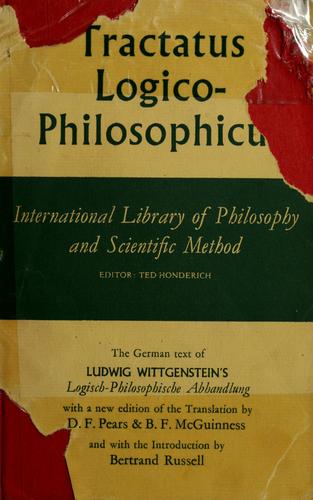 Ludwig Wittgenstein: Tractatus Logico-Philosophicus (1962, Routledge & K. Paul)