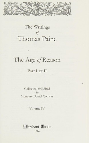 Thomas Paine: The age of reason (2010, Merchant Books, Watchmaker Publishing)