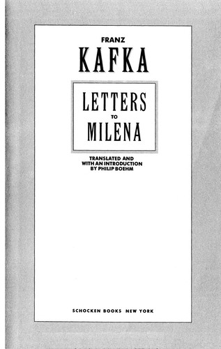 Franz Kafka: Letters to Milena (1992, Minerva)