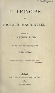 Niccolò Machiavelli: Il Principe (Italian language, 1891, Clarendon Press)