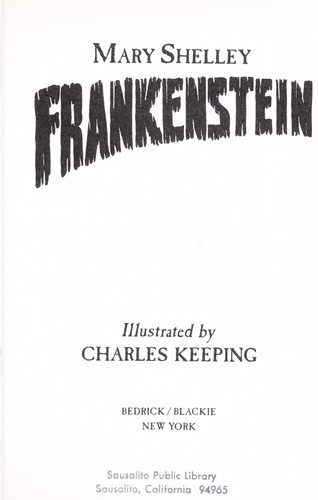 Mary Shelley: Frankenstein (1988, Bedrick/Blackie)