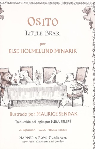 Else Holmelund Minarik: Osito. (Spanish language, 1969, Harper & Row)