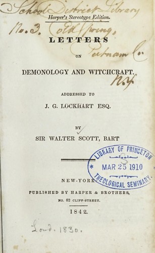 Sir Walter Scott: Letters on demonology and witchcraft (1830, J. Murray)