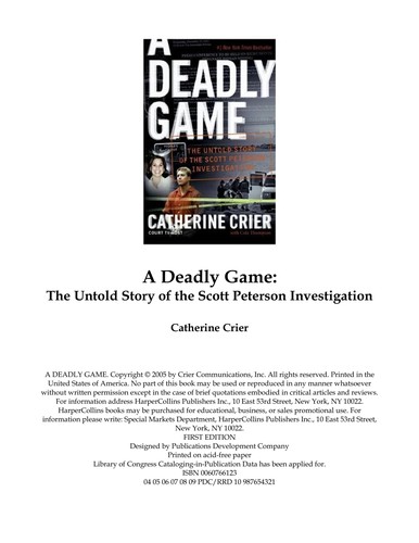 Catherine Crier: Deadly game (Hardcover, 2005, Regan Books)