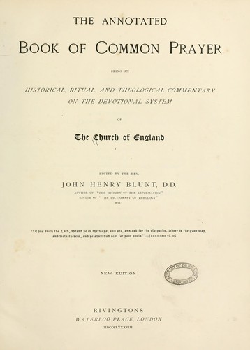 Church of England: The annotated Book of Common Prayer (1888, Rivingtons)