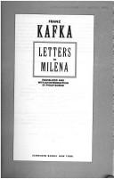 Franz Kafka: Letters to Milena (1990, Schocken Books)