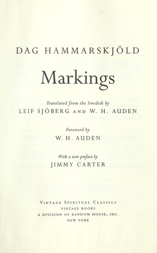Dag Hammarskjöld: Markings (2006, Vintage Books)